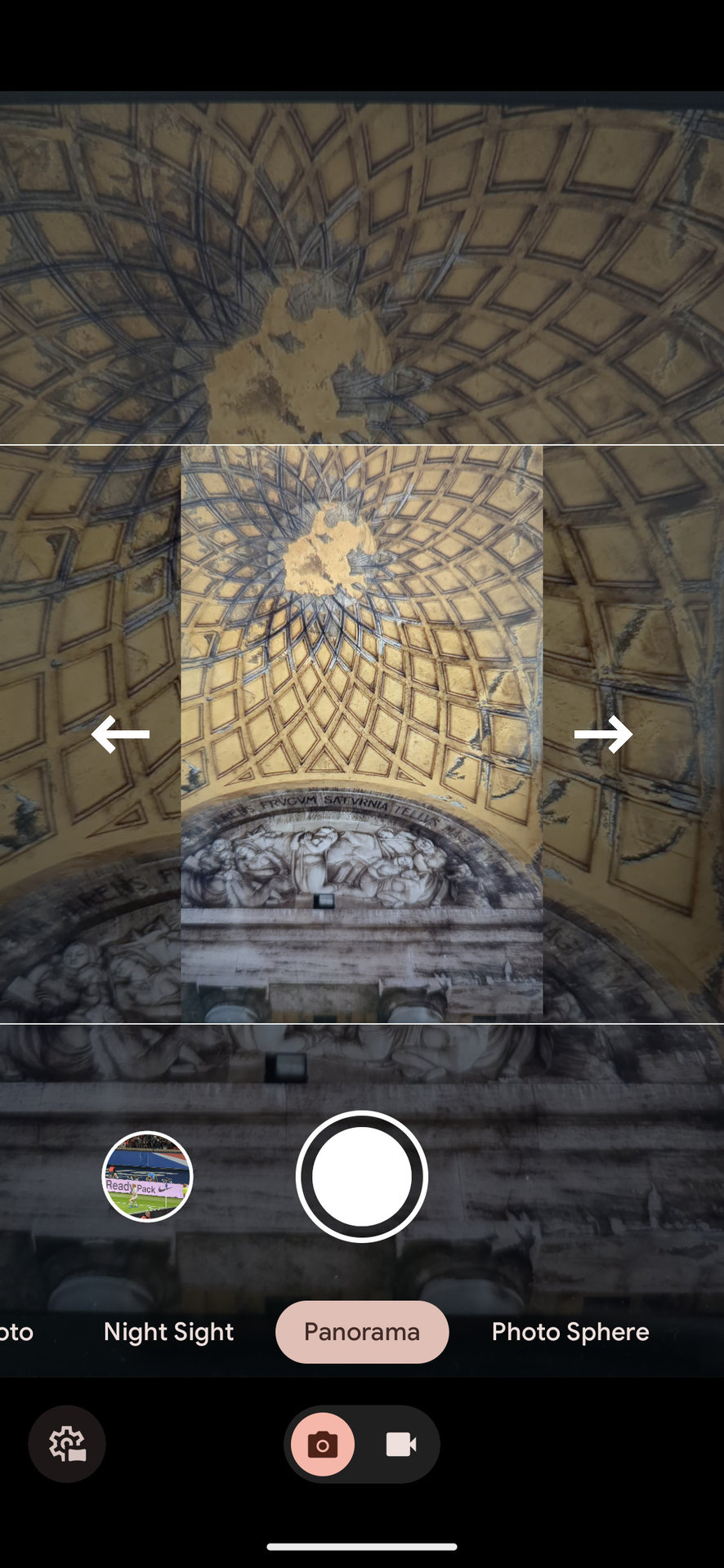 new google pixel camera interface panorama