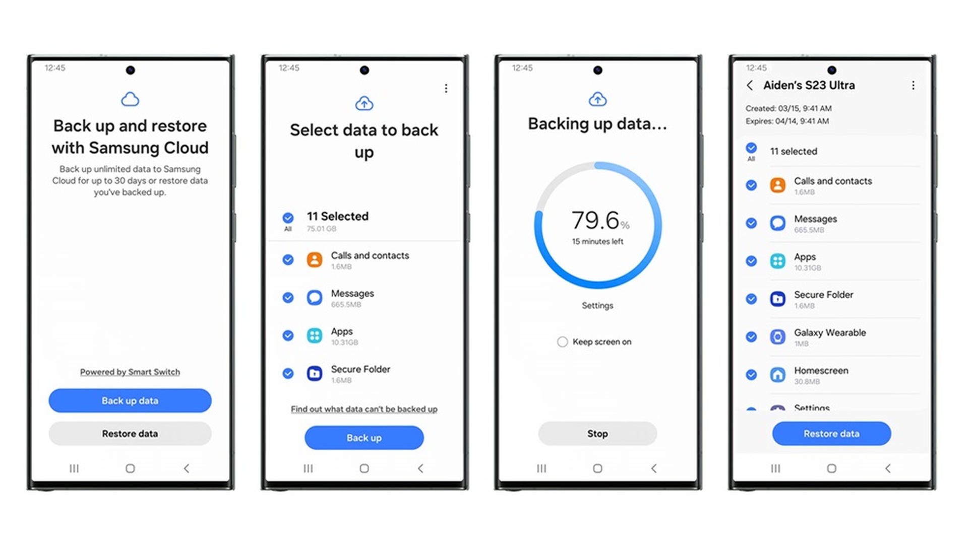 samsung temporary cloud backup