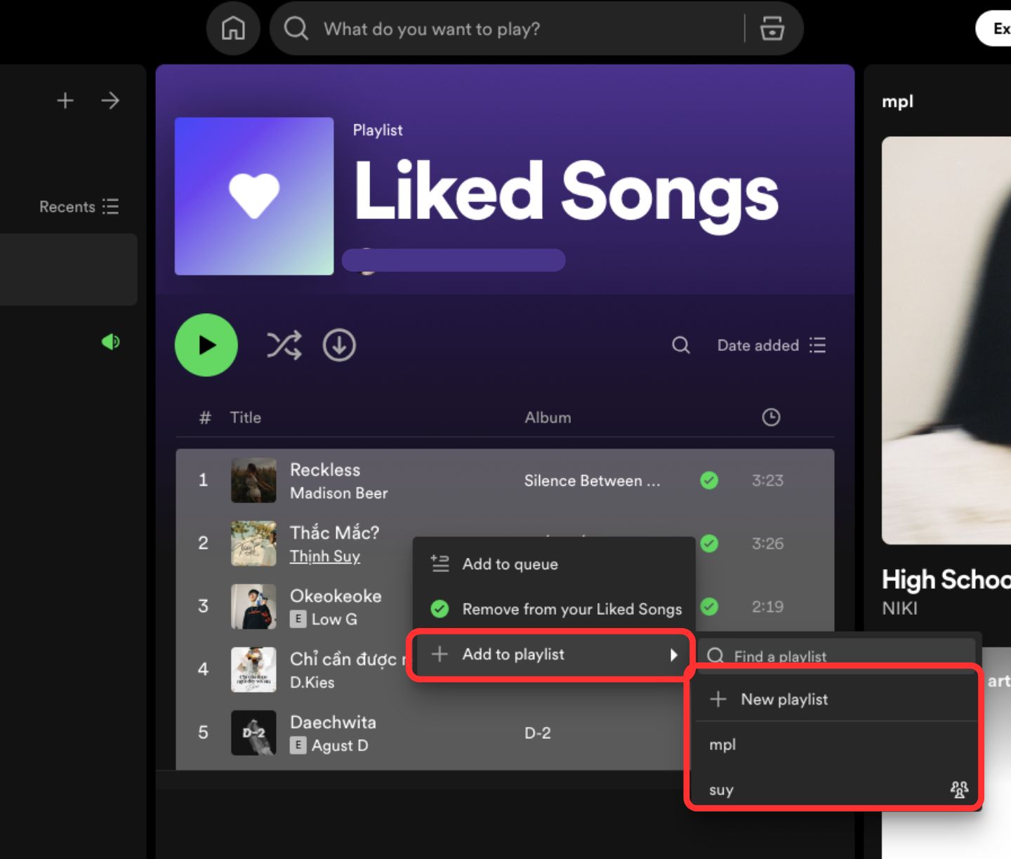 spotify add liked songs to playlist