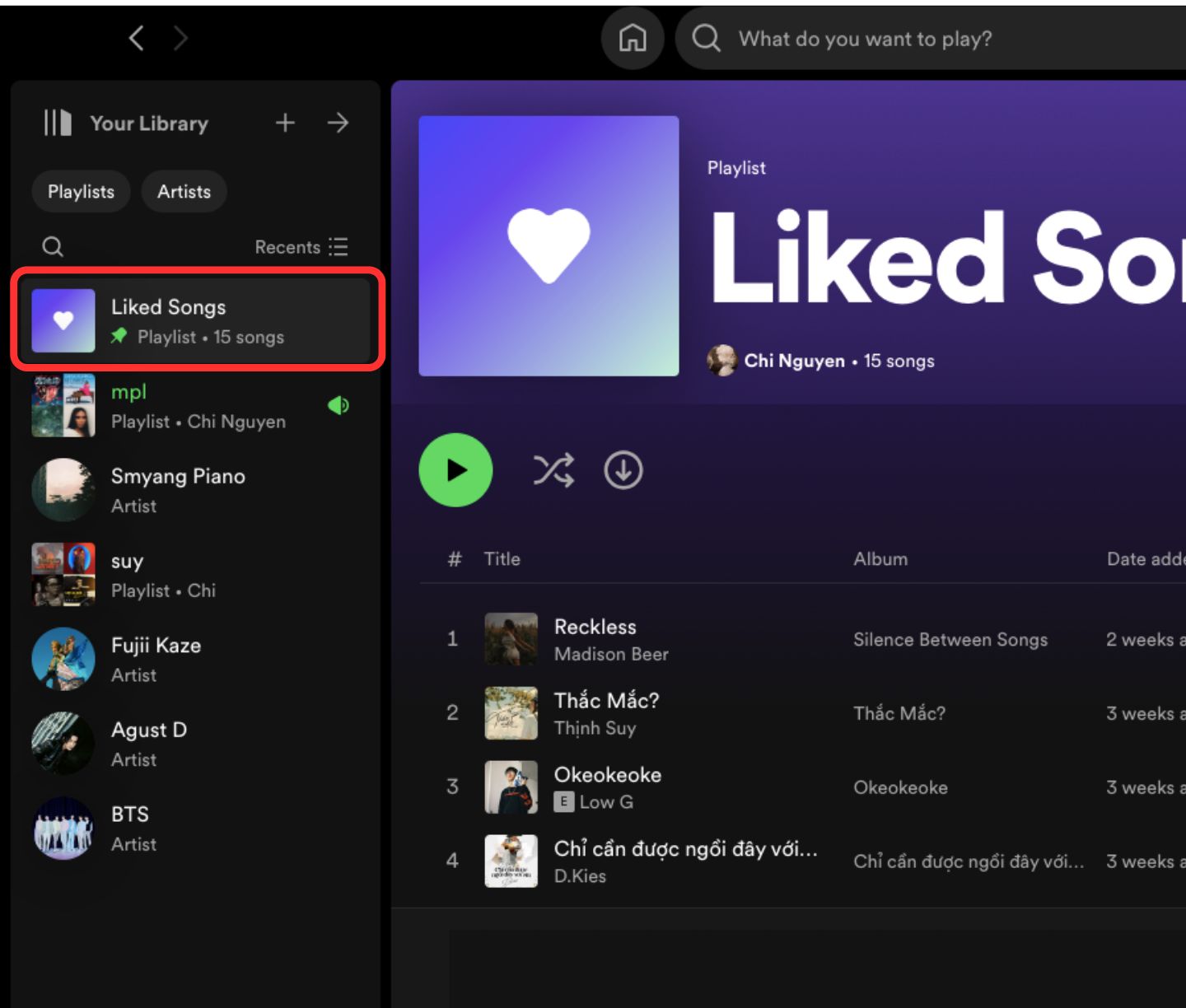 spotify liked songs