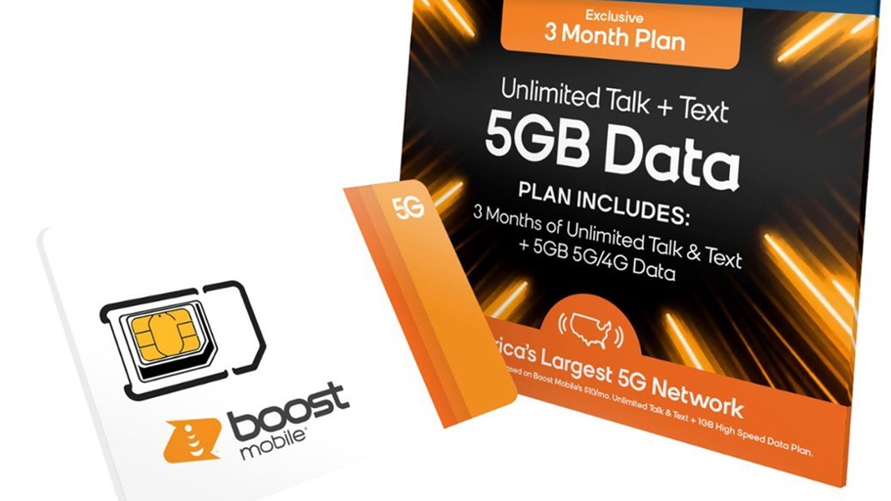 Kit de tarjeta SIM con plan de 5GB para tres meses de Boost Mobile