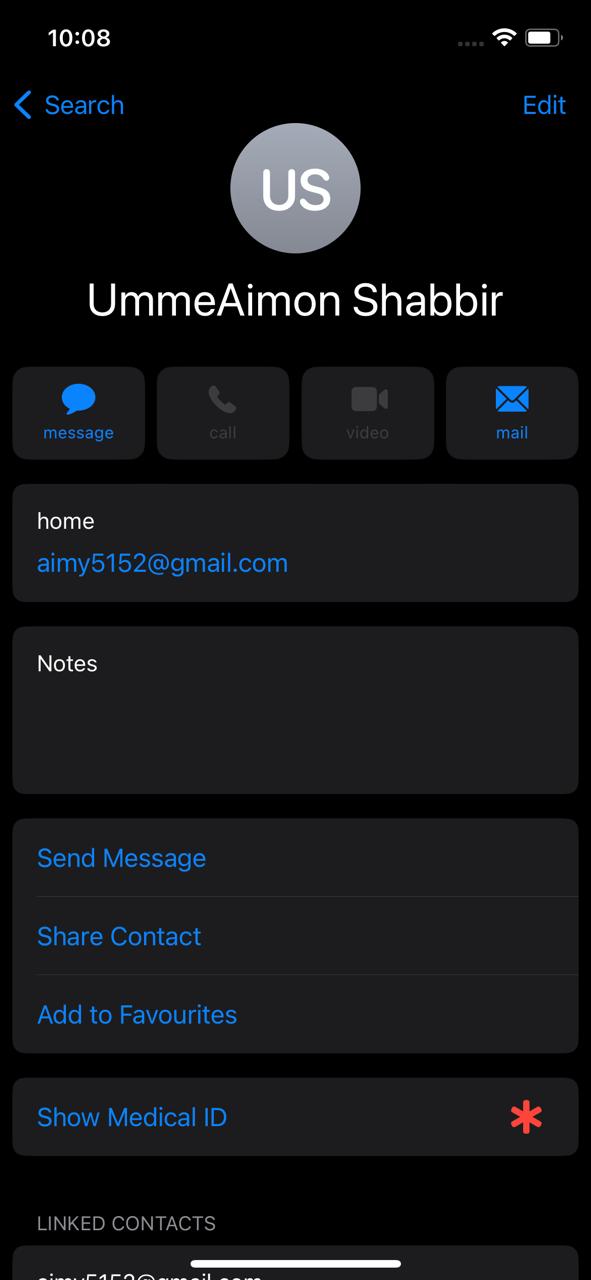 Edit iPhone contact