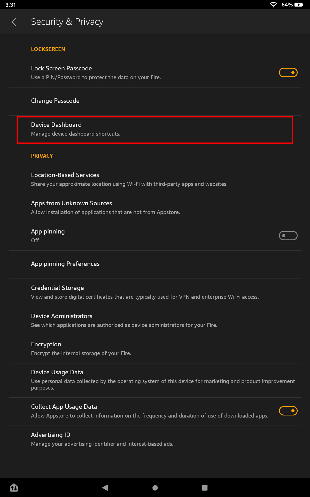 Enable Amazon Fire Tablet Access Device Dashboard From Lock Screen (2)