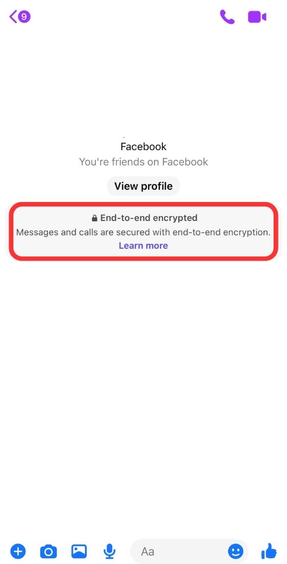 Facebook end to end encrypted