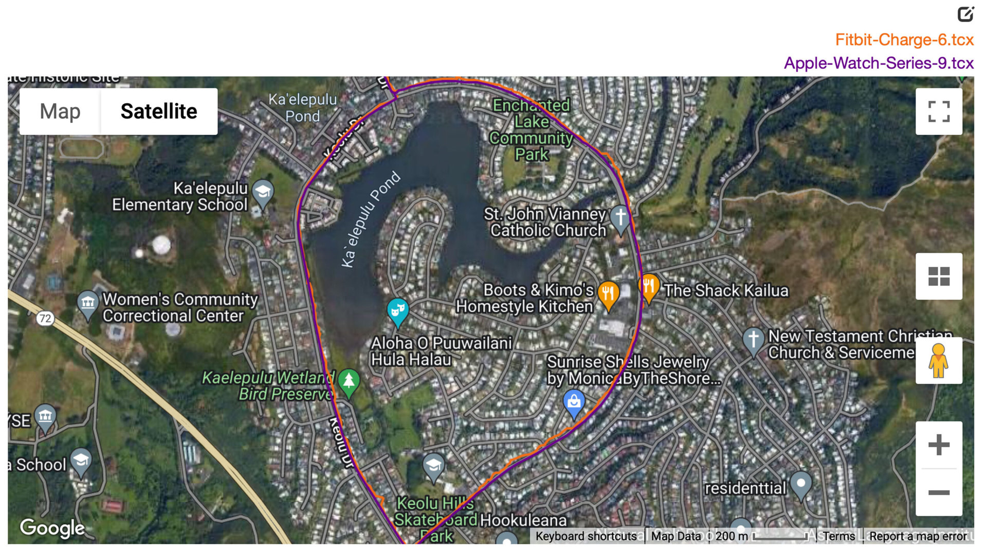 Fitbit Charge 6 GPS map