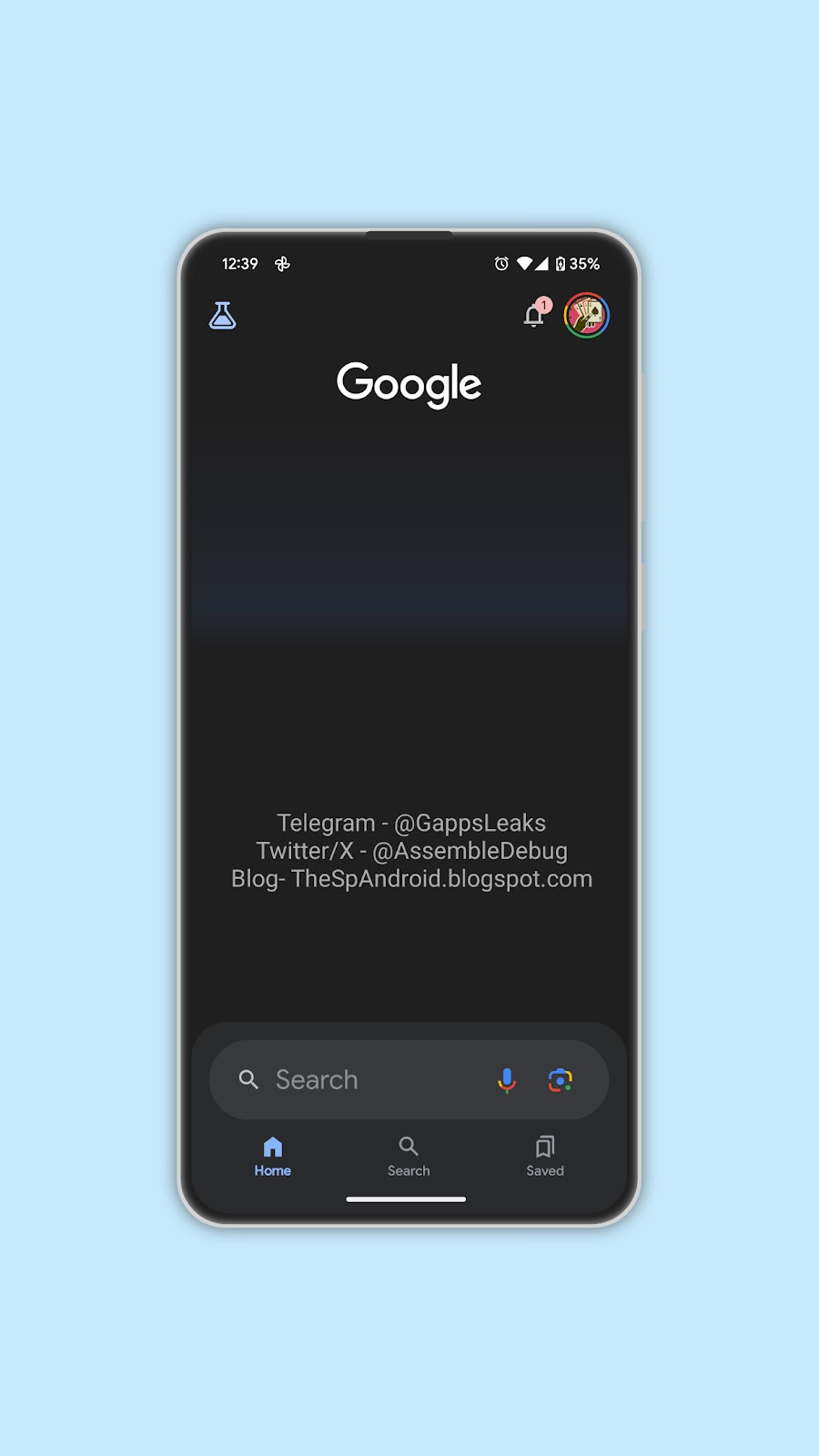 Google App Bottom Search Bar 1