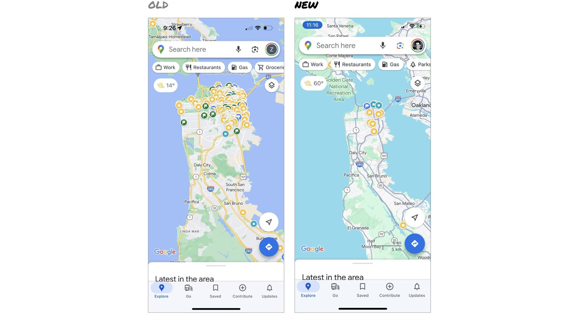 Altes Google Maps vs. neues Laraki