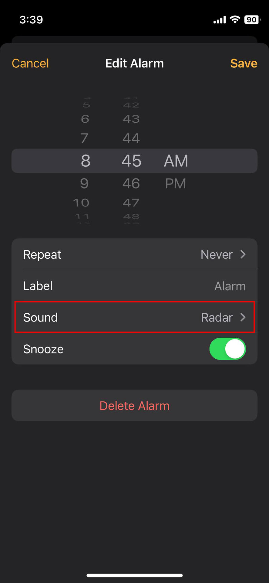 How to check if alarm sound is set to None on iPhone (2)