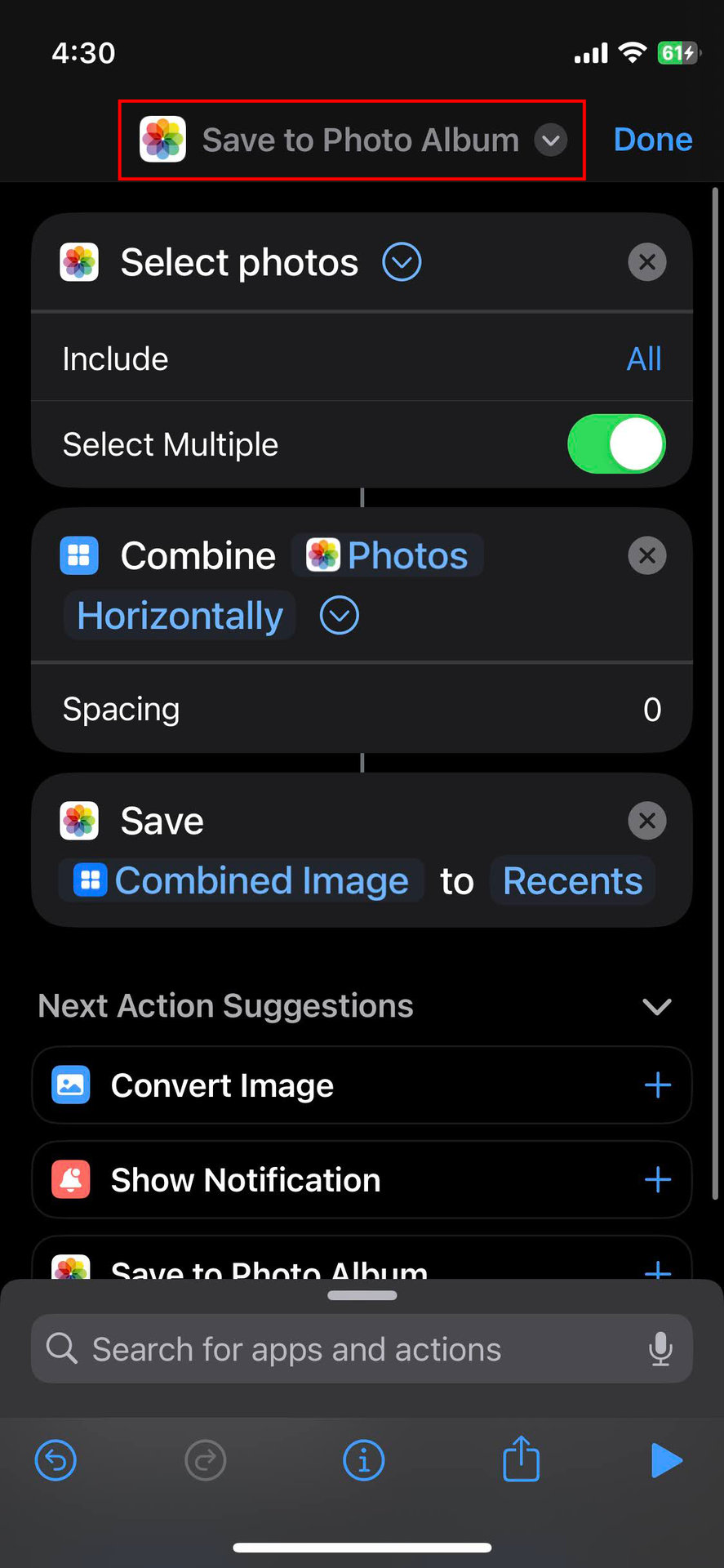 How to combine two photos on an iPhone using Shortcuts (8)