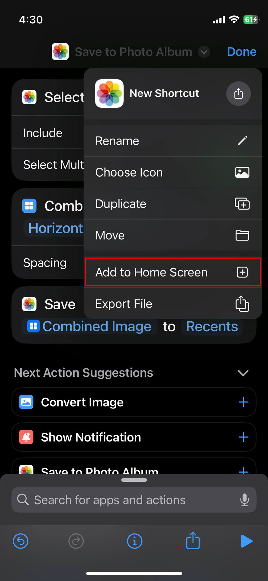 How to combine two photos on an iPhone using Shortcuts (9)