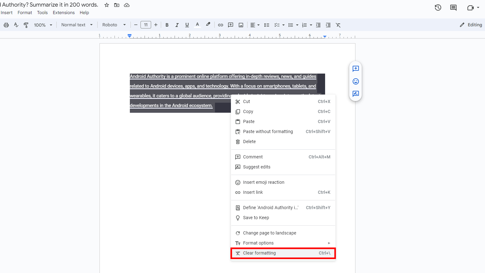 How to remove grey background from ChatGPT on Google Docs (1)