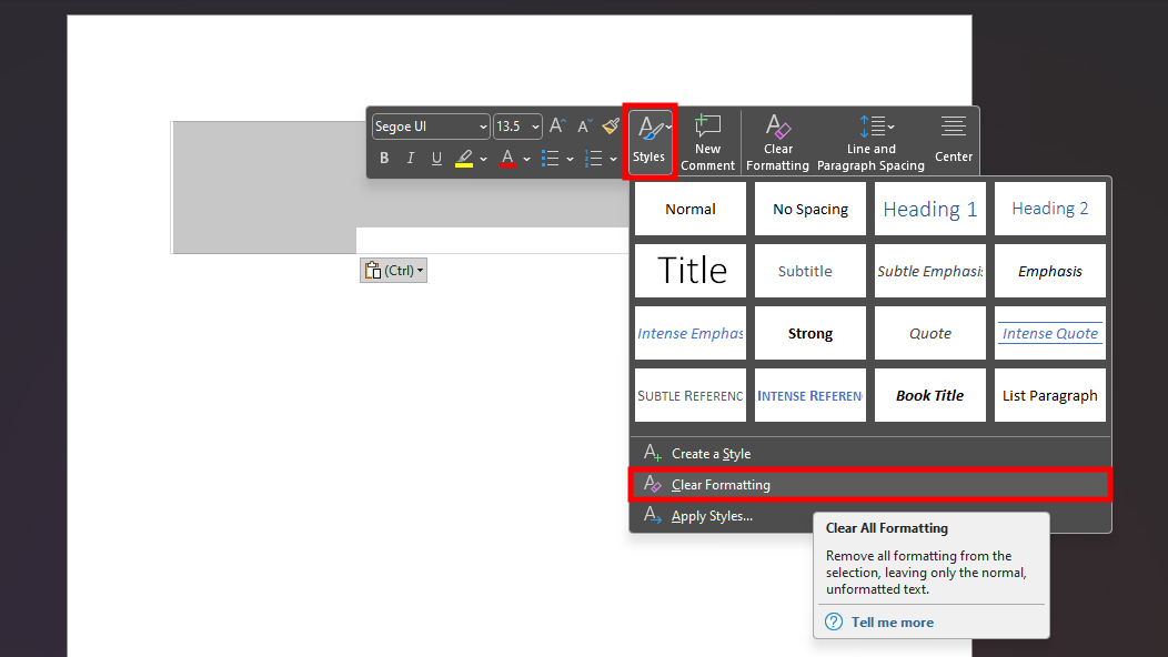 How to remove grey background from ChatGPT on Microsoft Word (1)