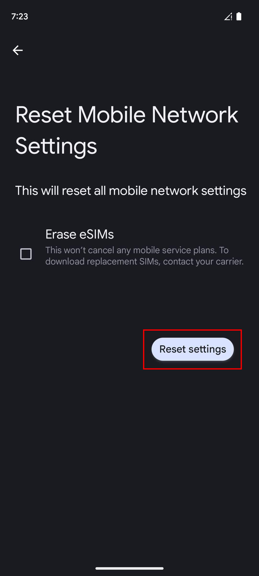 How to reset mobile network settings on Android (4)