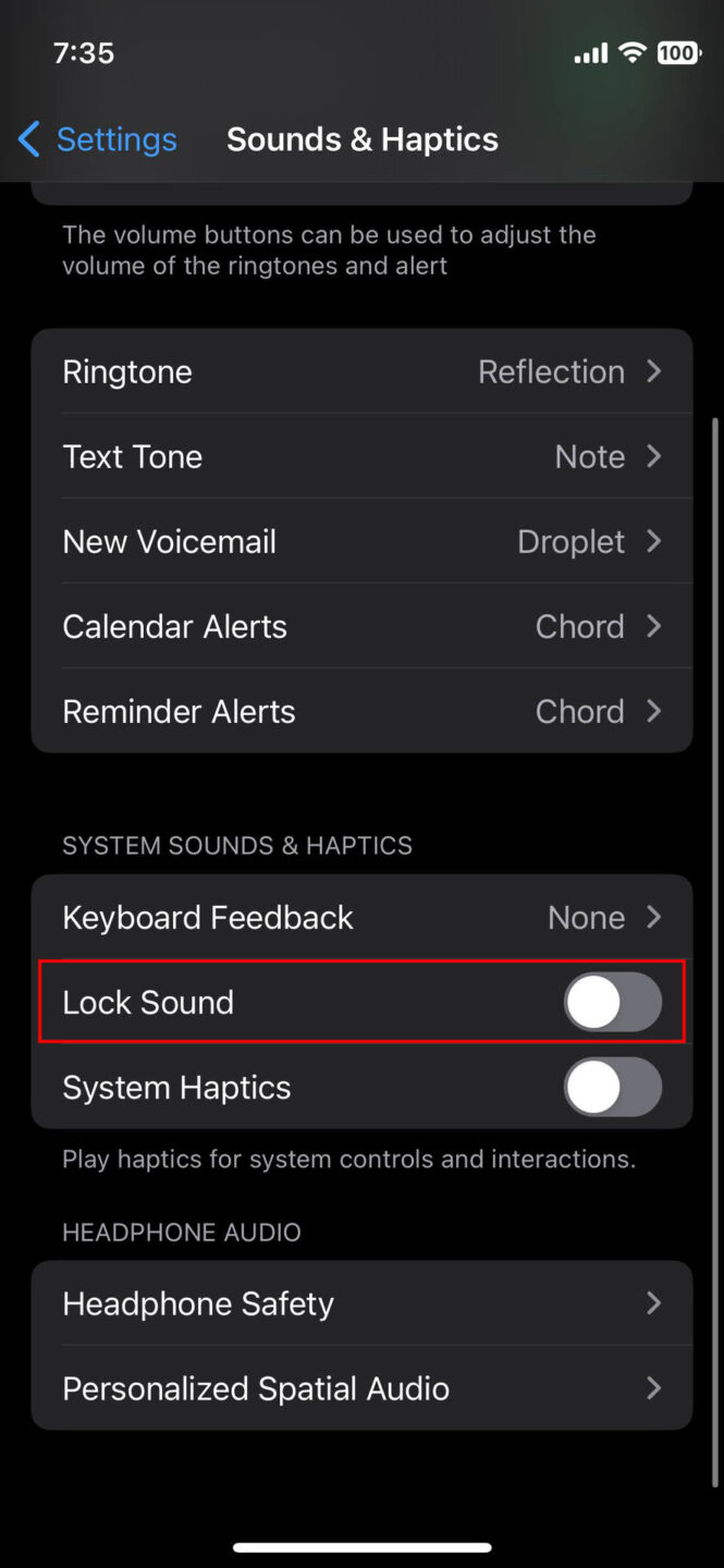 What is "Lock Sound" on my iPhone and how to turn it off?