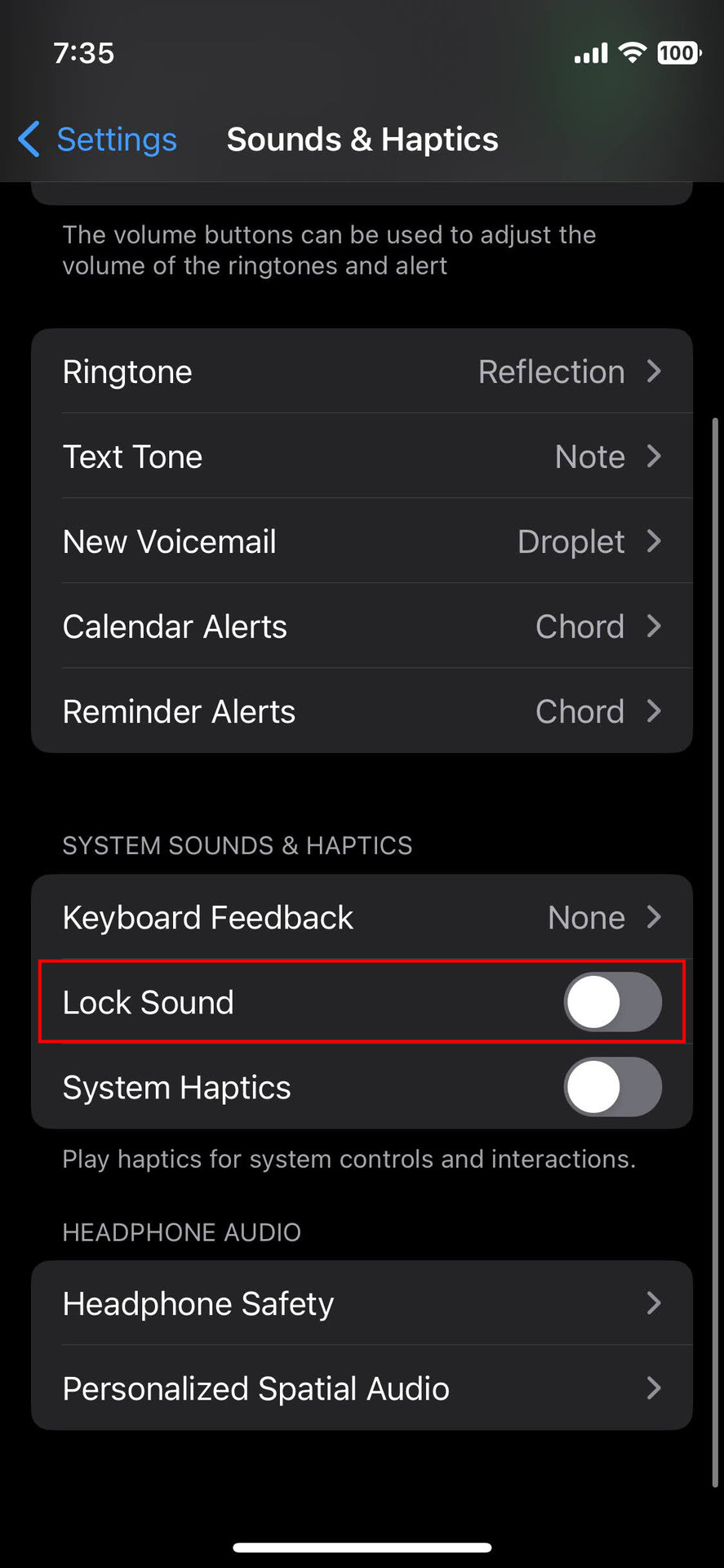 How to turn off the iPhone Lock Sound (2)