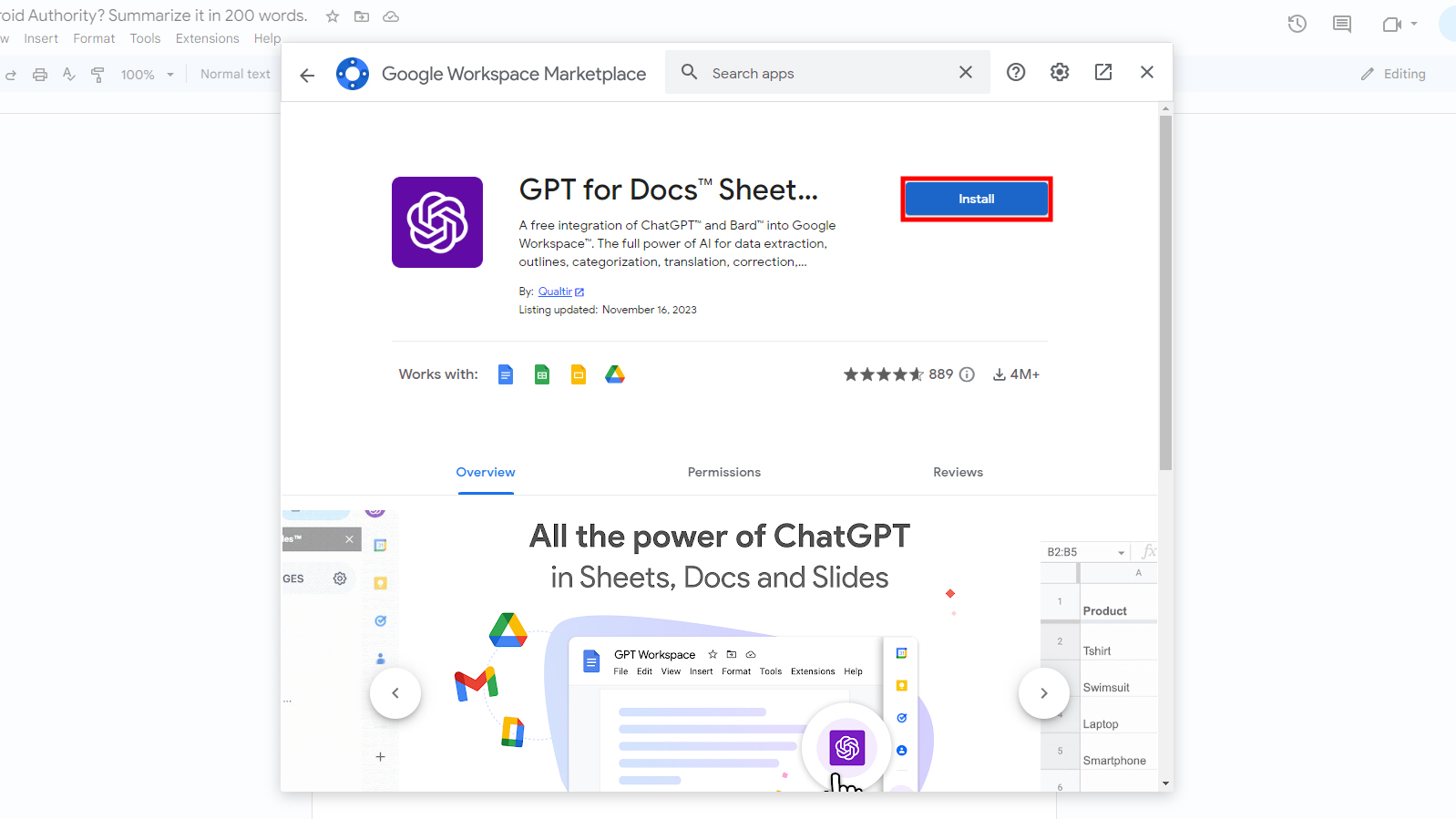 How to use GPT Workspace on Google Docs (3)