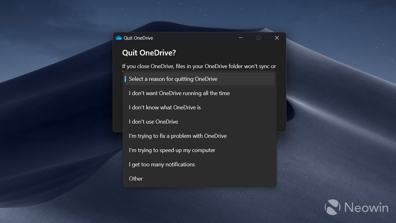Microsoft Windows 11 Quit OneDrive 2