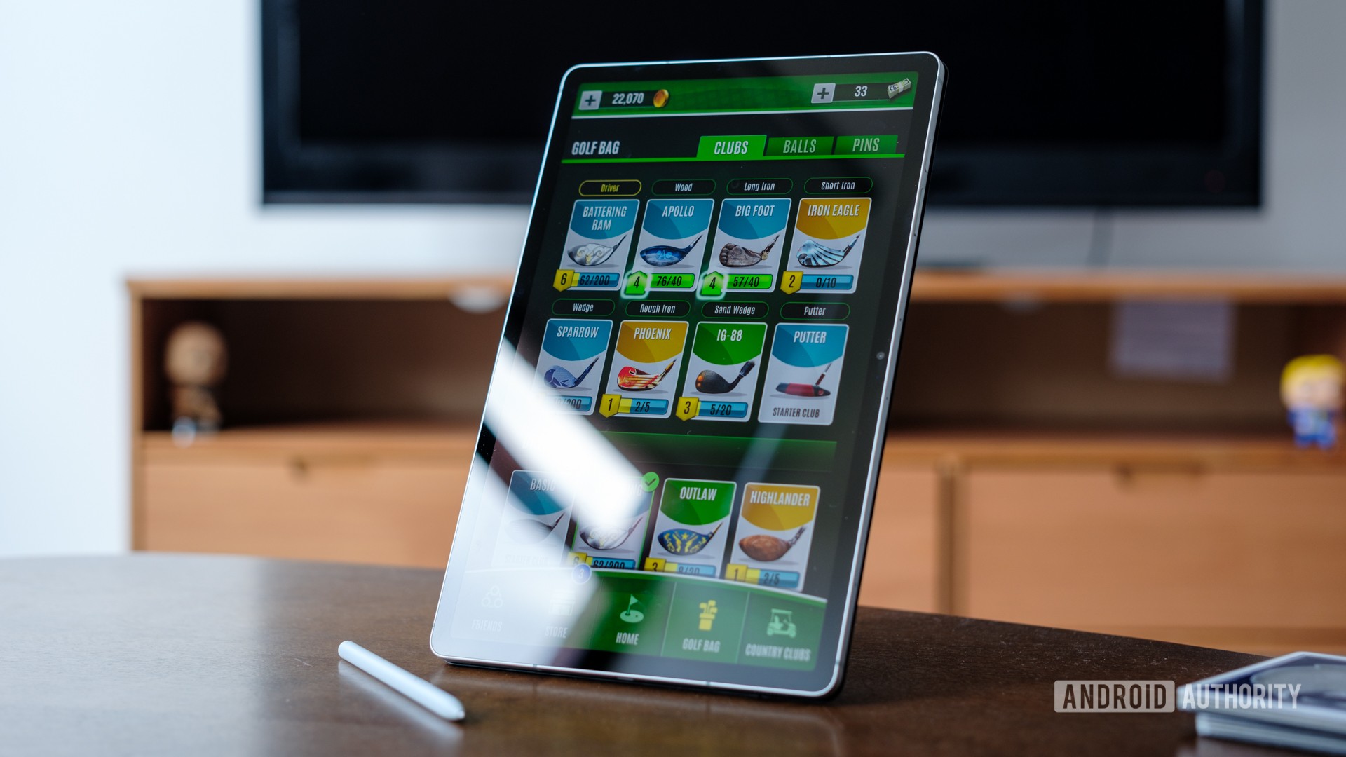 Samsung Galaxy Tab S9 FE Plus home screen ultimate golf