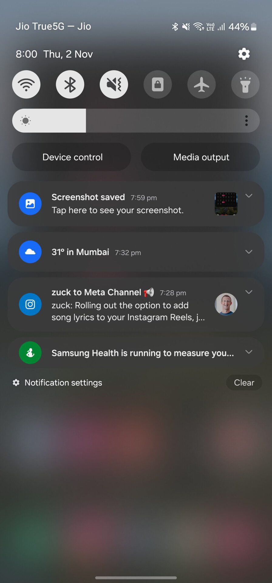 Samsung One UI 6 Notification panel