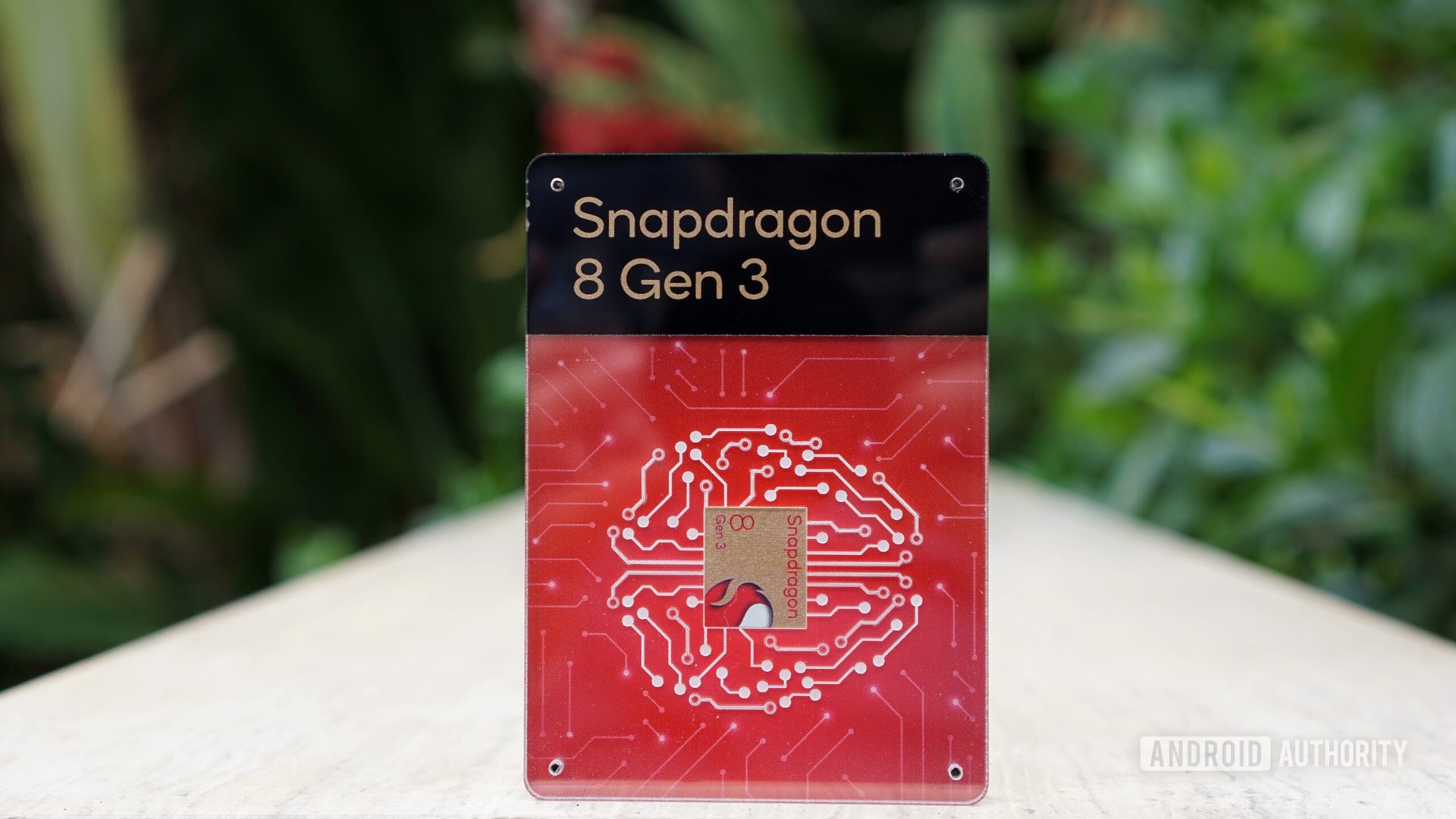 The Snapdragon 8 Gen 3 dummy chip.