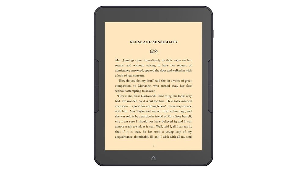 The Nook GlowLight 4 Plus with warm light on