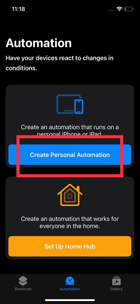 create automation iphone