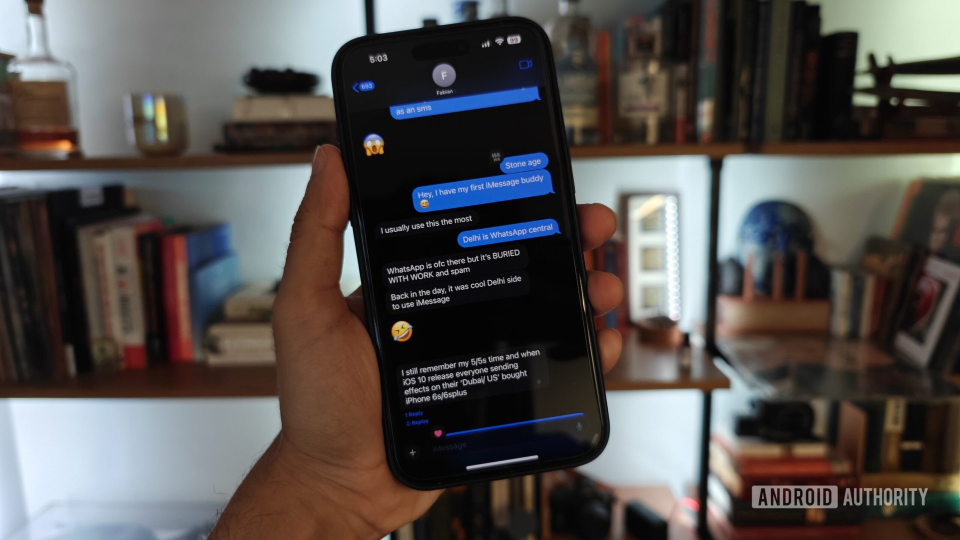 iMessage on an Android phone scaled
