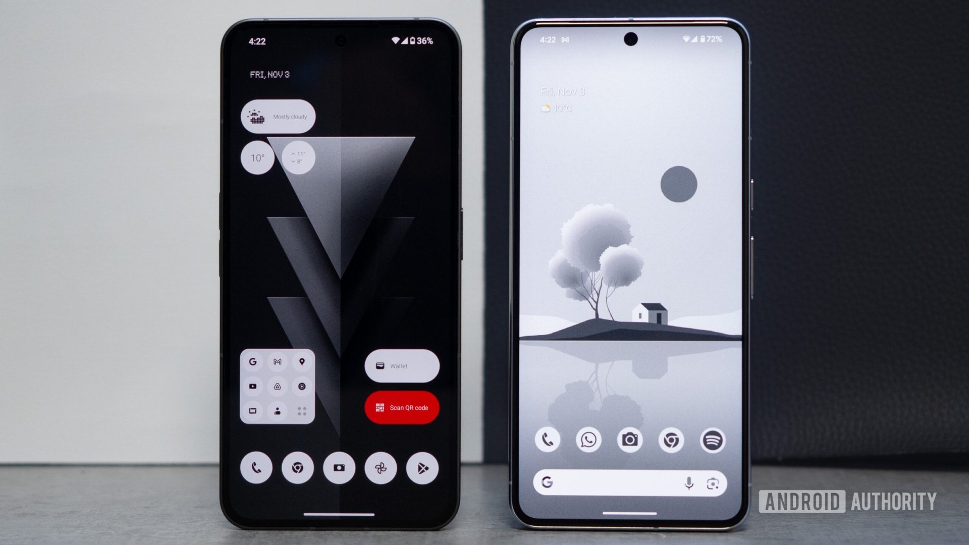 nothing phone 2 theme vs android 14 pixel 8 pro monochrome