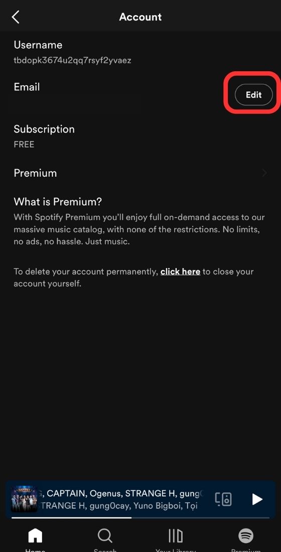 spotify email edit
