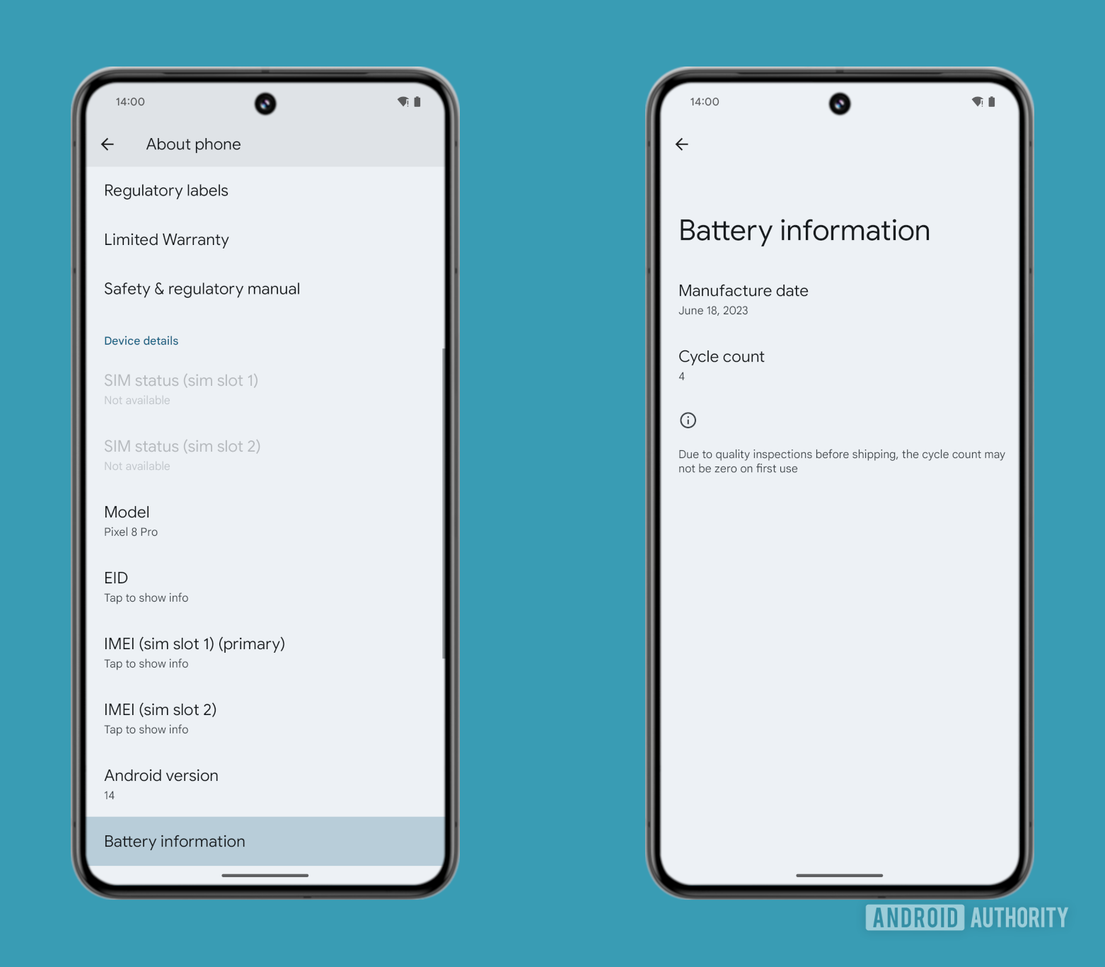 Информация об аккумуляторе Android 14 QPR1