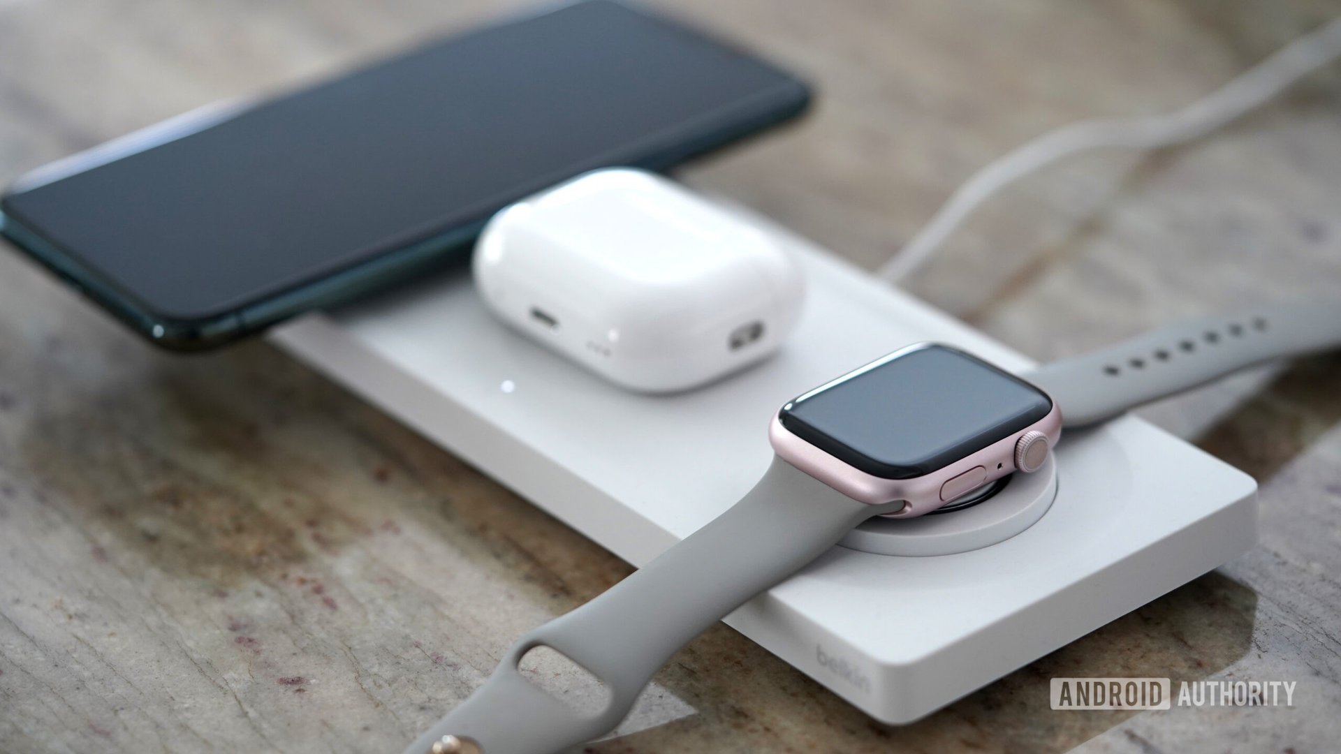 The Belkin 3-in-1 MagSafe charger features a fast charging module for Apple Watches Series 7 and newer.