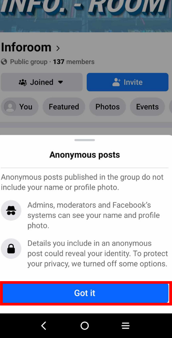 Facebook anonymous posts