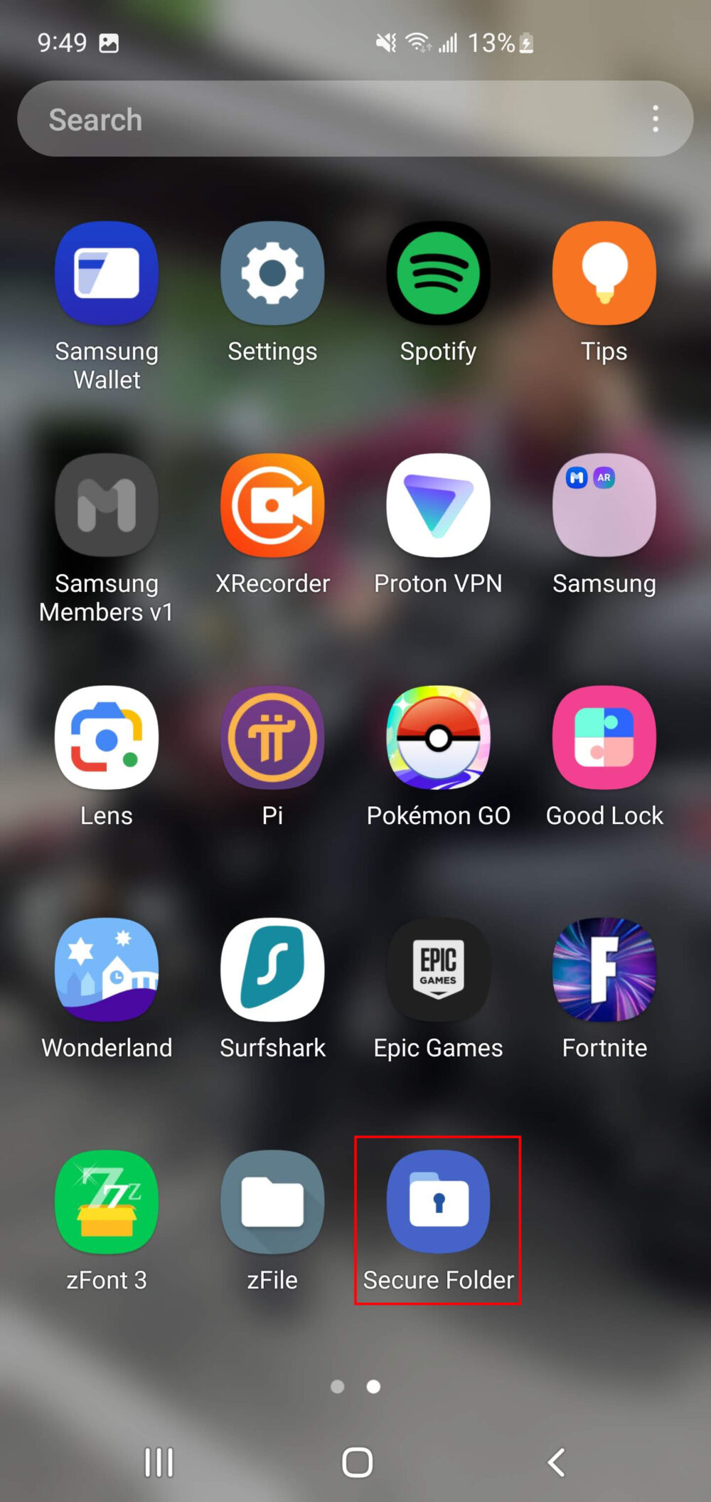 secure folder in samsung dex