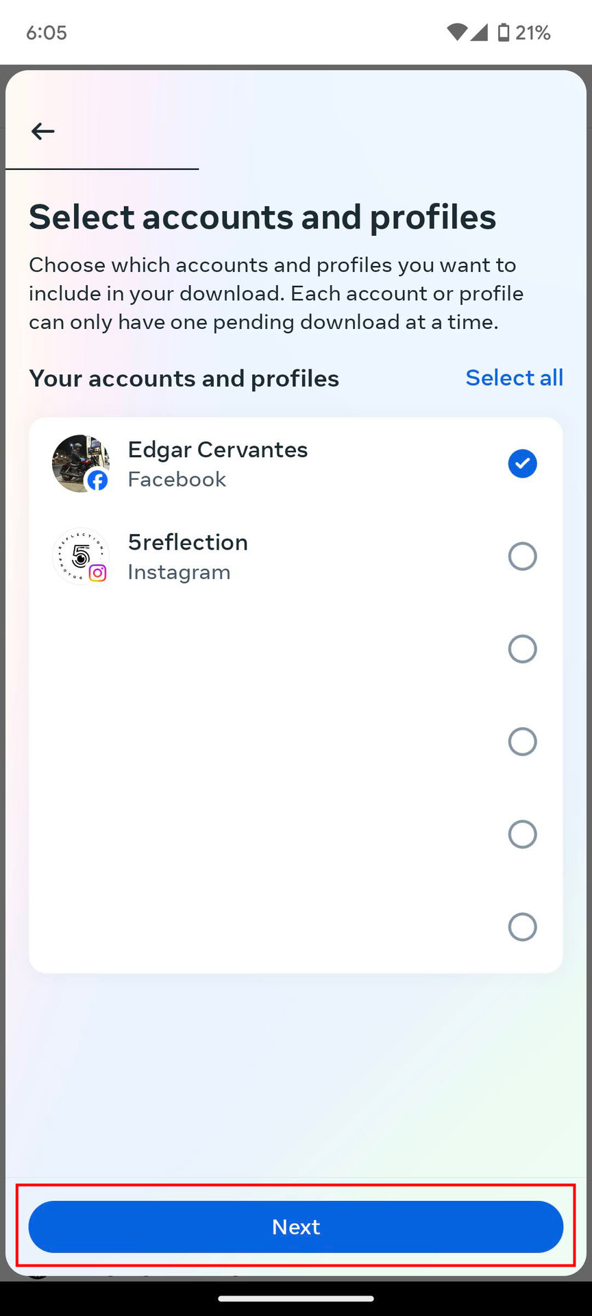How to download your uploaded contacts from Meta on Android (6)