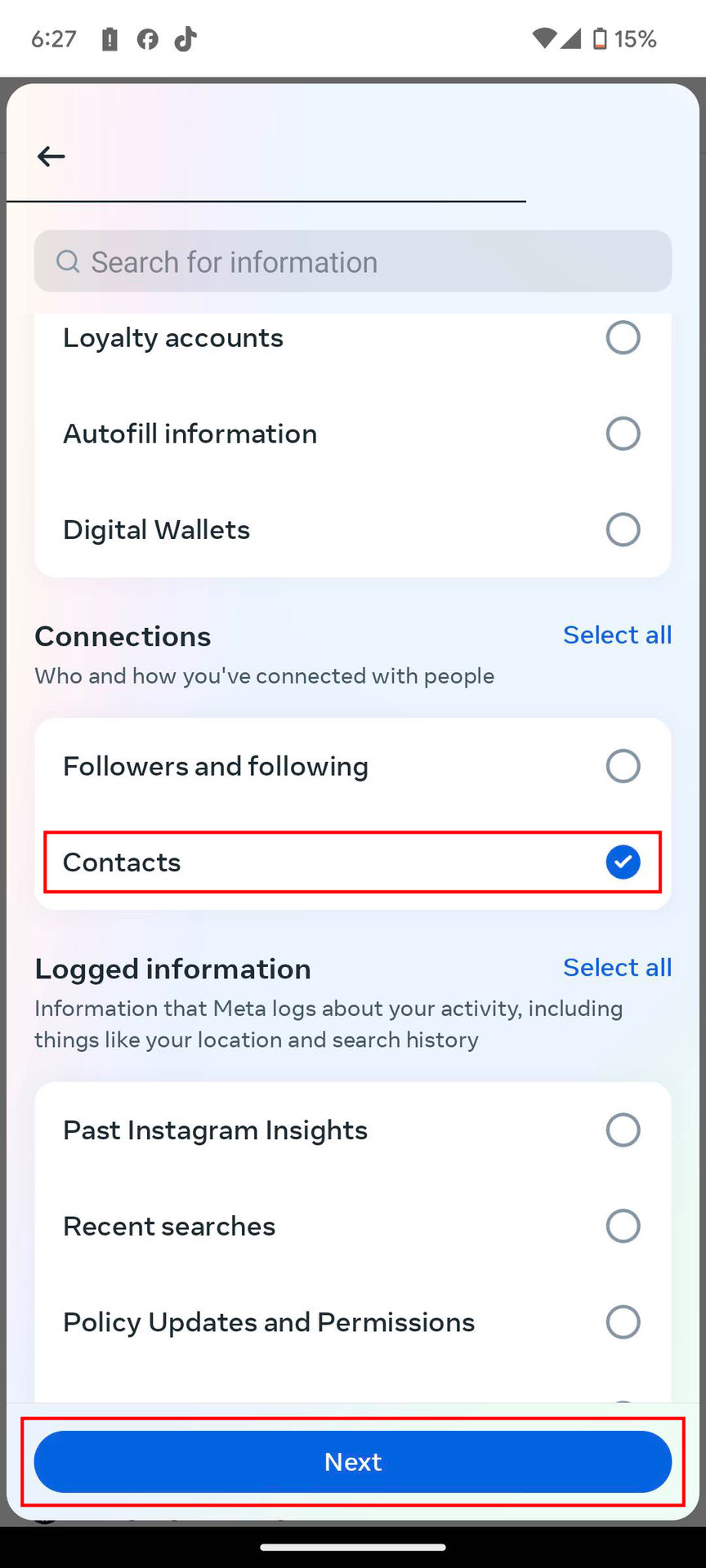How to download your uploaded contacts from Meta on Android (8)