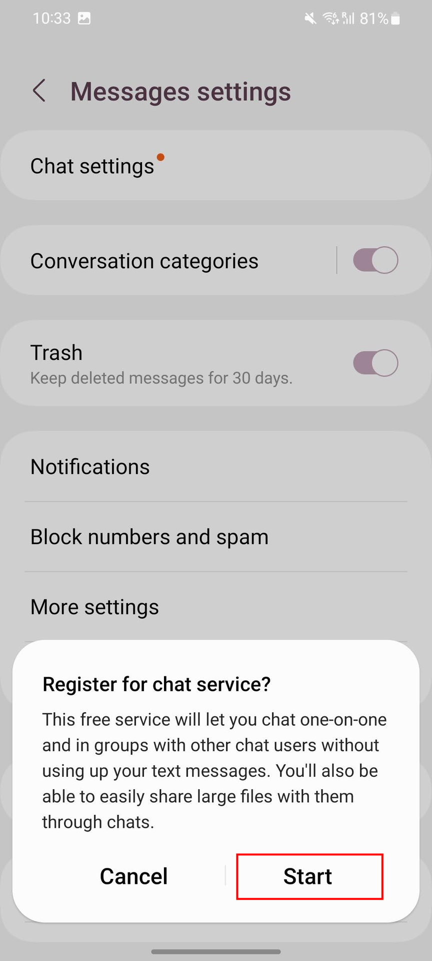 How to enable or disable RCS messaging on a Samsung phone (4)