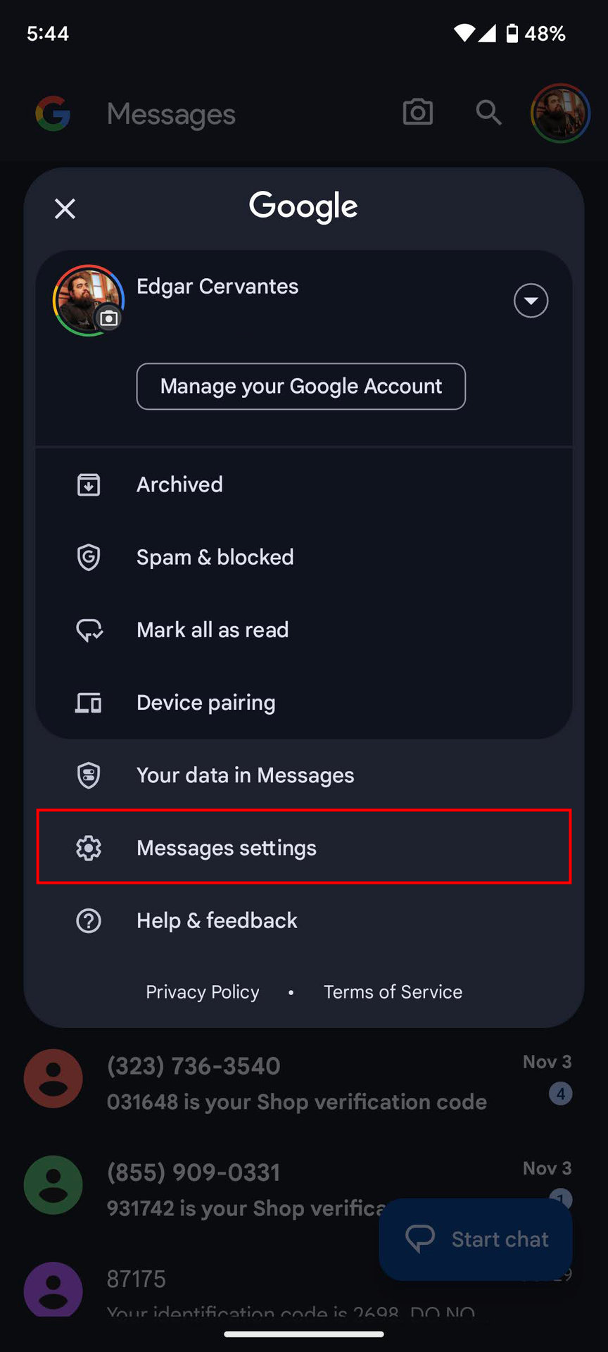 How to enable or disable RCS messaging on an Android phone (2)