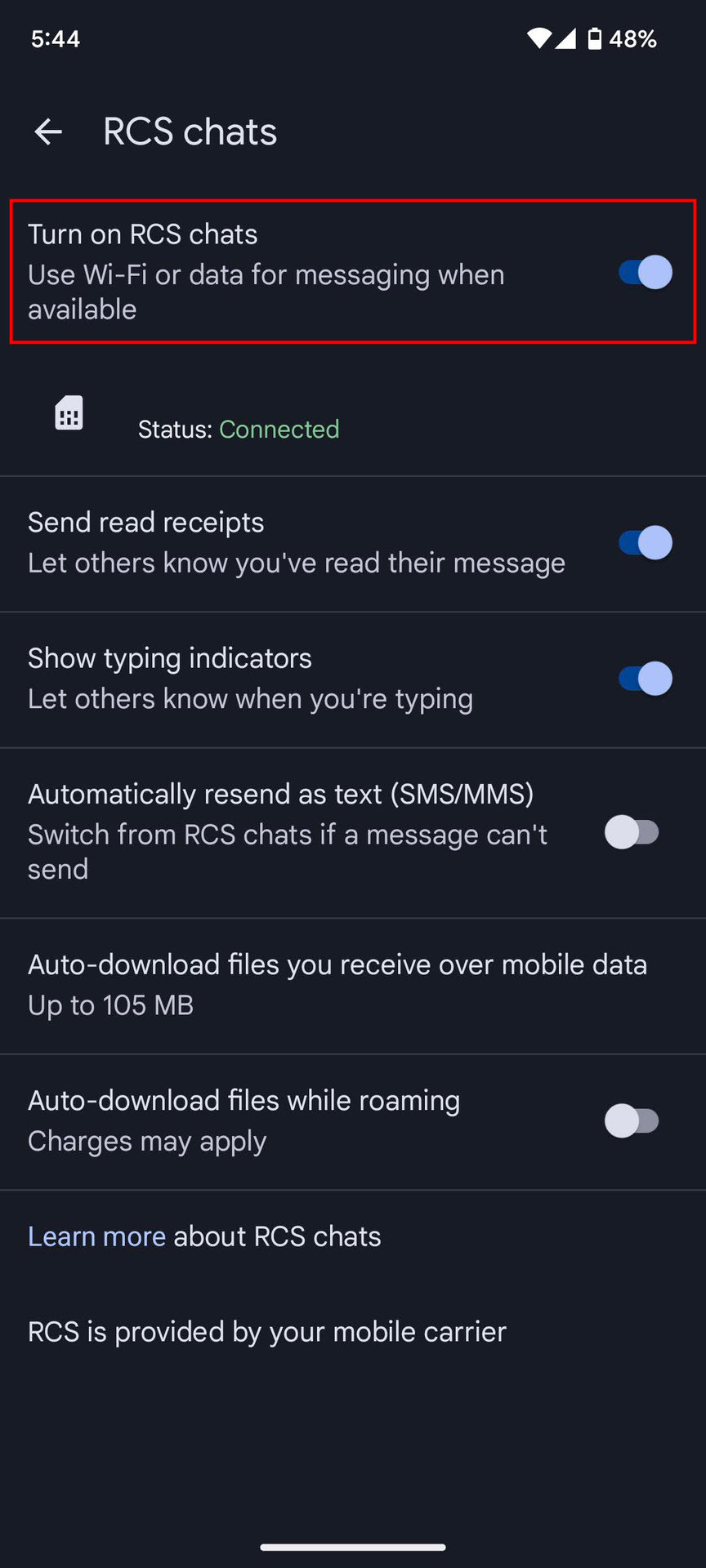How to enable or disable RCS messaging on an Android phone (4)