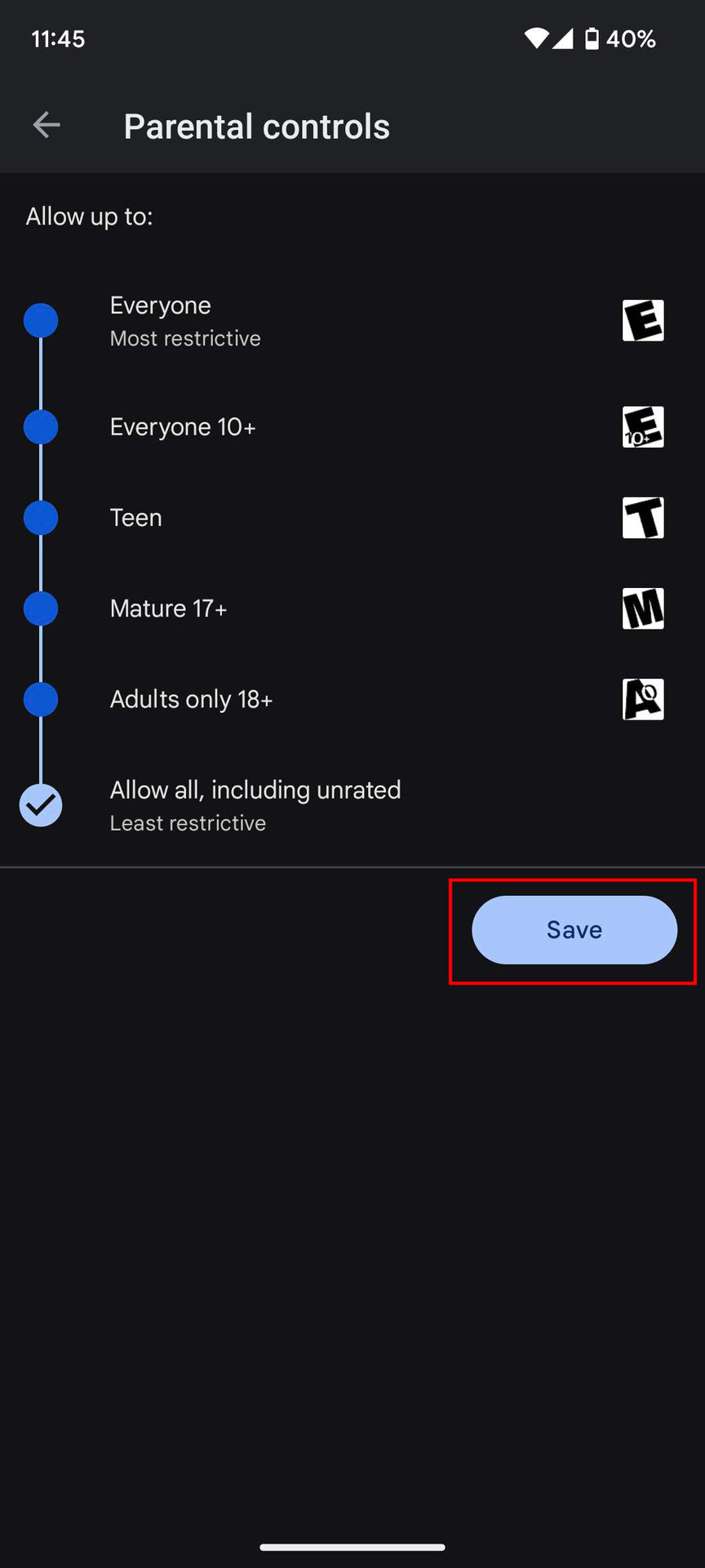 How to set Google Play Store age based restrictions (5)