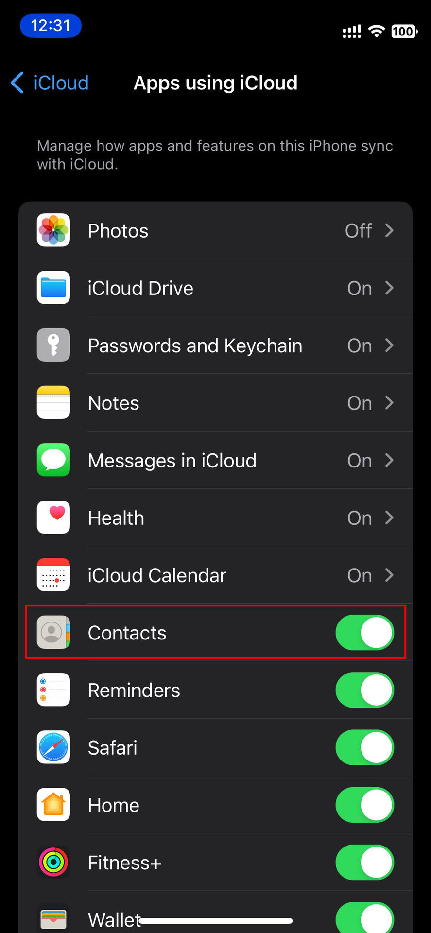 How to sync your iPhone Contacts to iCloud (4)