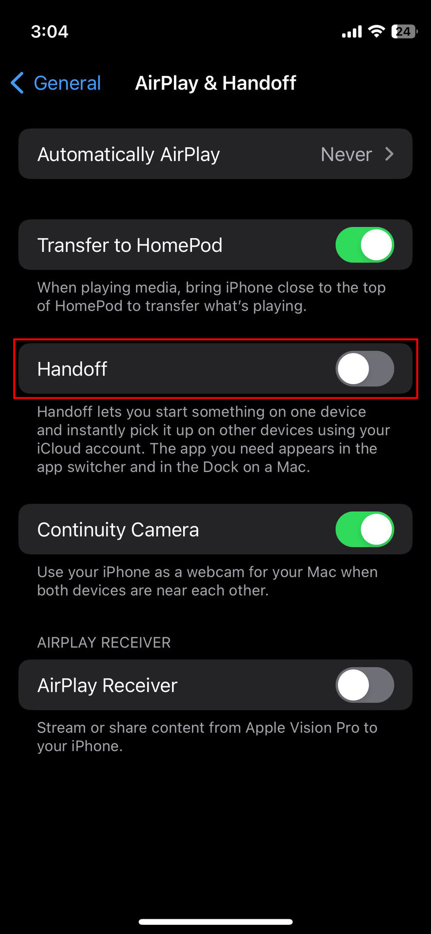 How to turn off Handoff on iPhone (3)