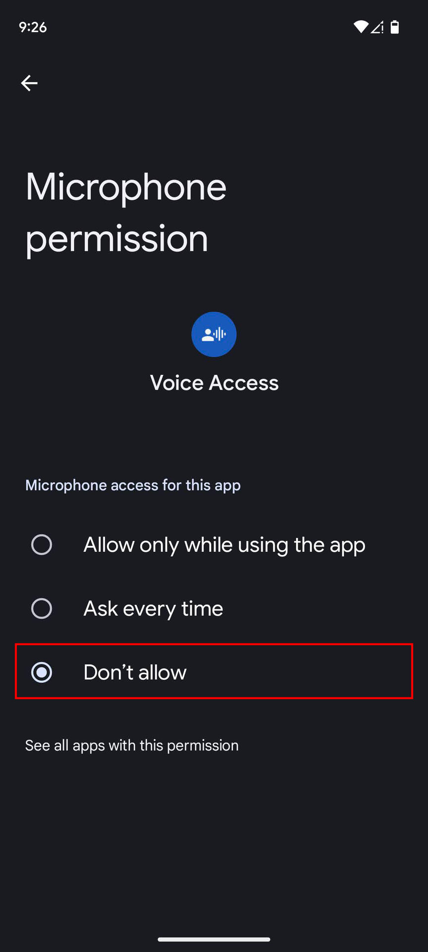 How to turn the microphone permission on or off for specific apps (5)