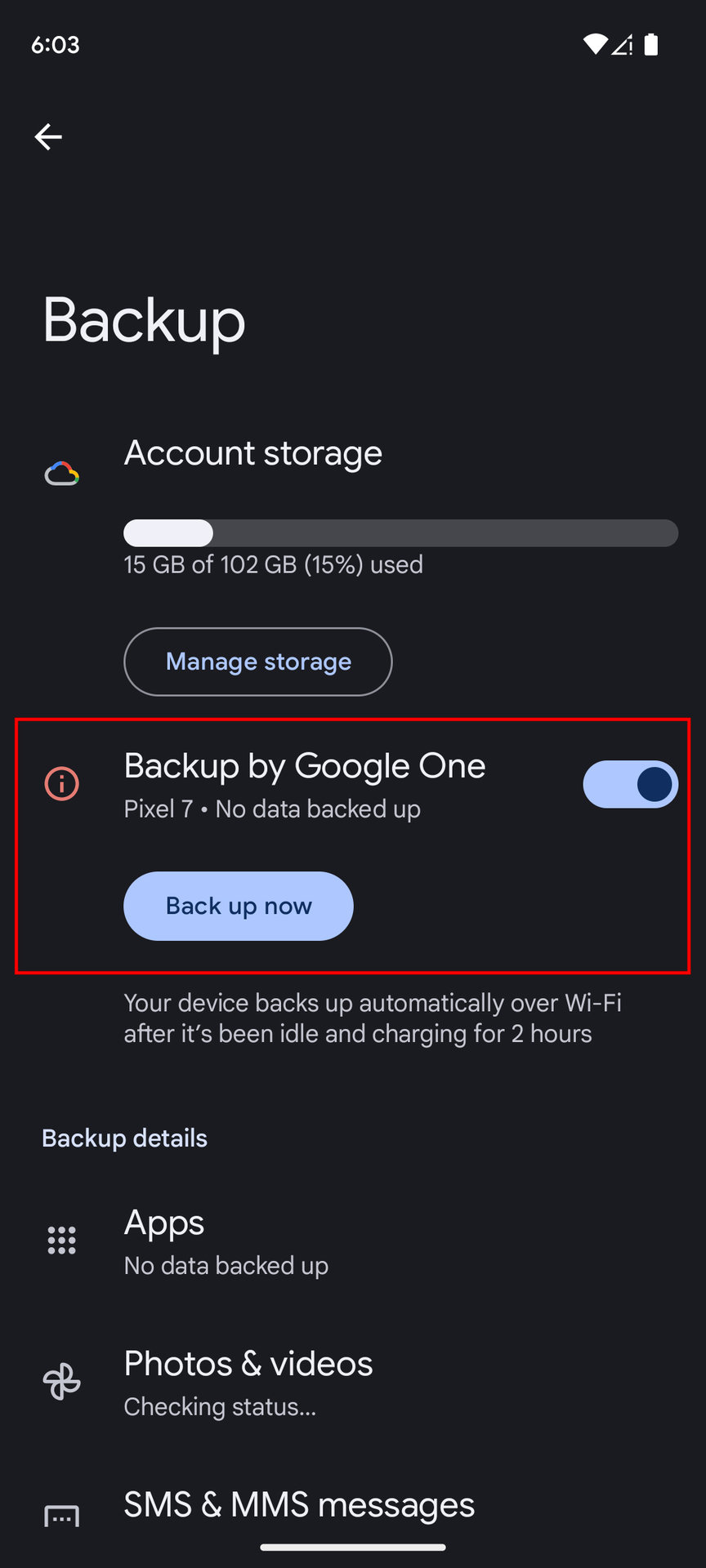 How to use Backup by Google One (3)