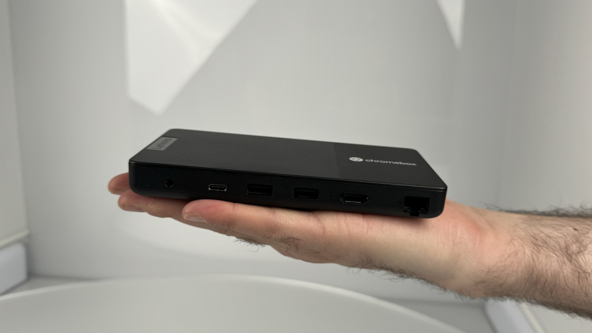 Lenovo Chromebox Micro in hand