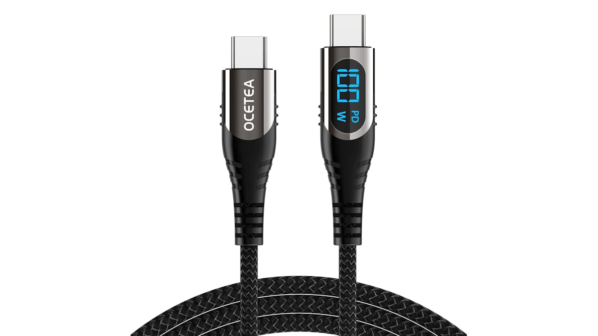 Ocetea USB C to USB C 100W 3.3ft cable with LED display