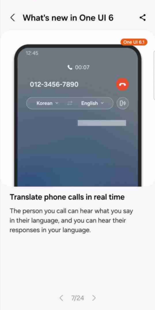 One UI 6 1 live translate 2