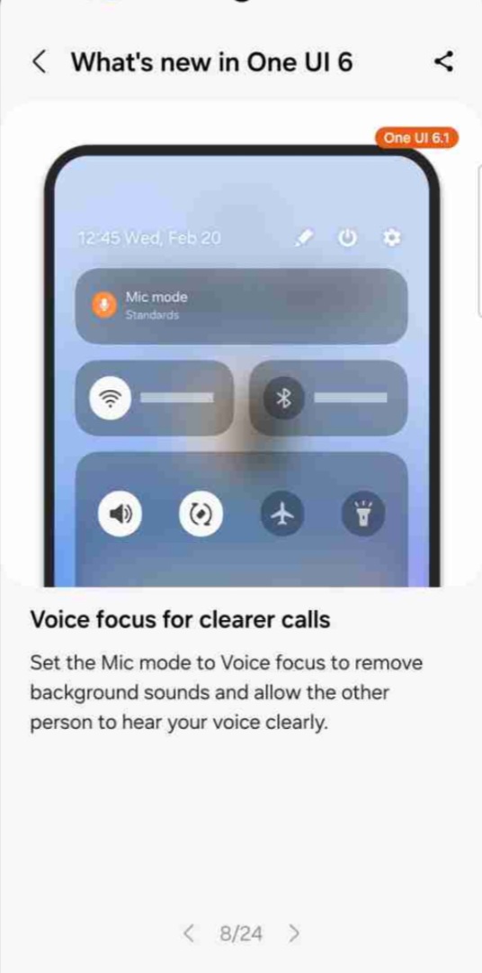 One UI 6 1 voice focus