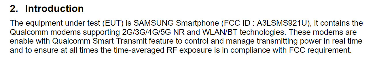 Samsung Galaxy S24 FCC Snapdragon modem AA