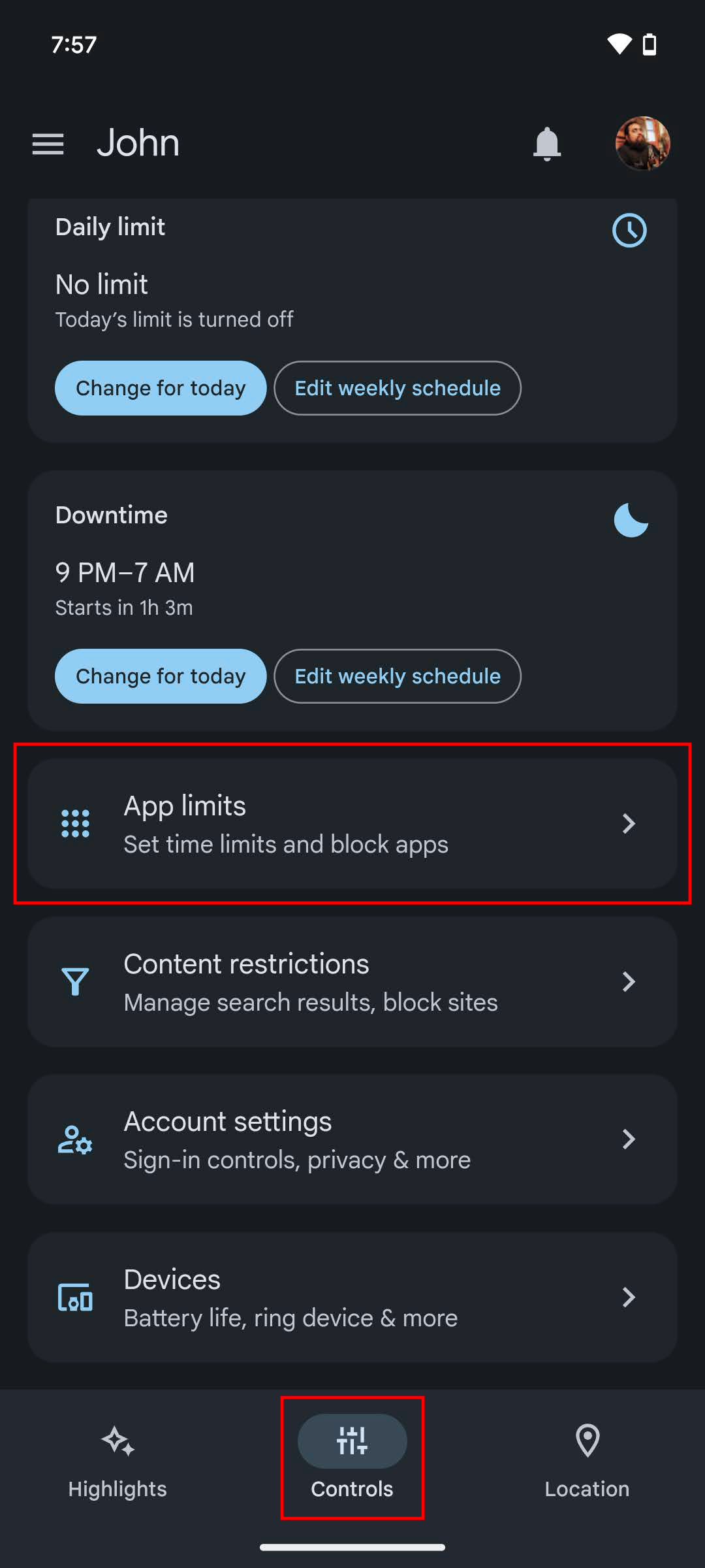 Setting app limits on Family Link (1)