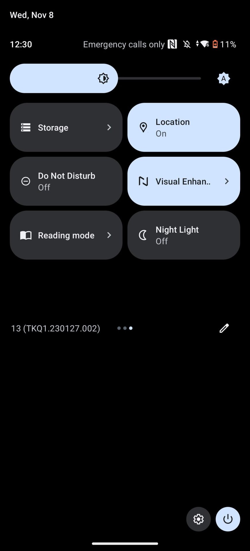 fairphone 5 quick settings visual enhancement reading mode
